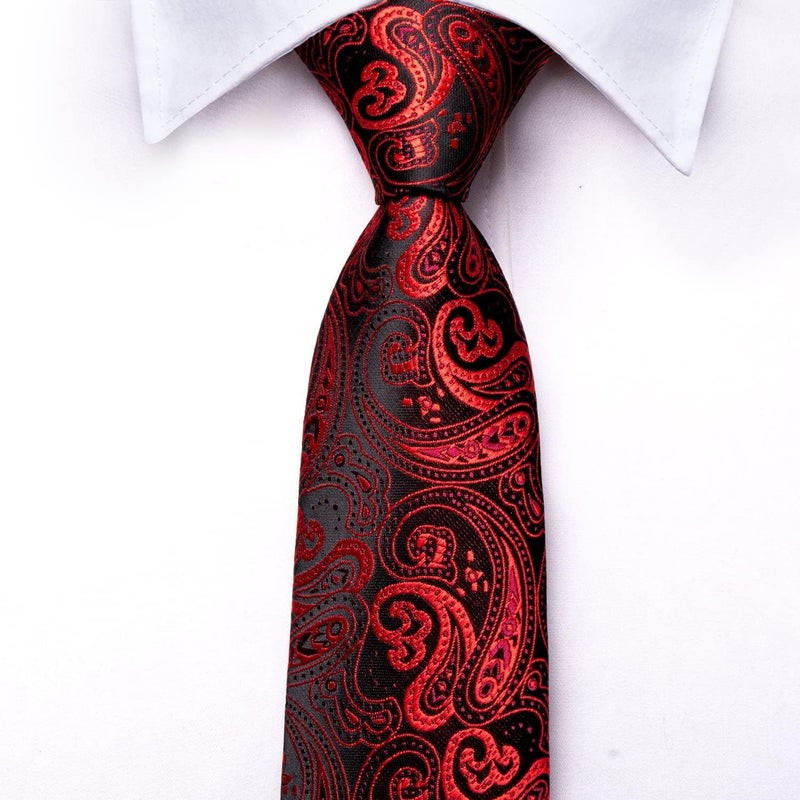 Dubulle Ties for Boys Self Tie Silk Paisely Striped Kids Necktie and Pocket Square Set for Age 8-11 - Image 4